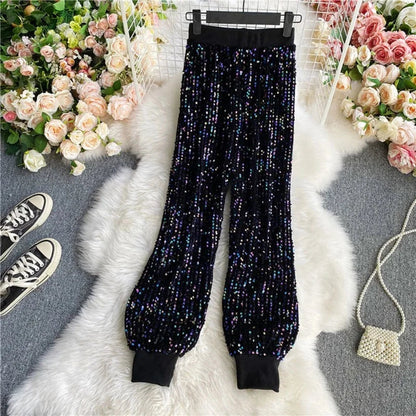 Pailletten-Jeans aus Samt