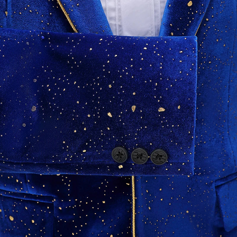 Kostüm für Herren mit goldenen Pailletten und Samt