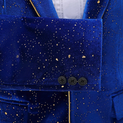 Kostüm für Herren mit goldenen Pailletten und Samt