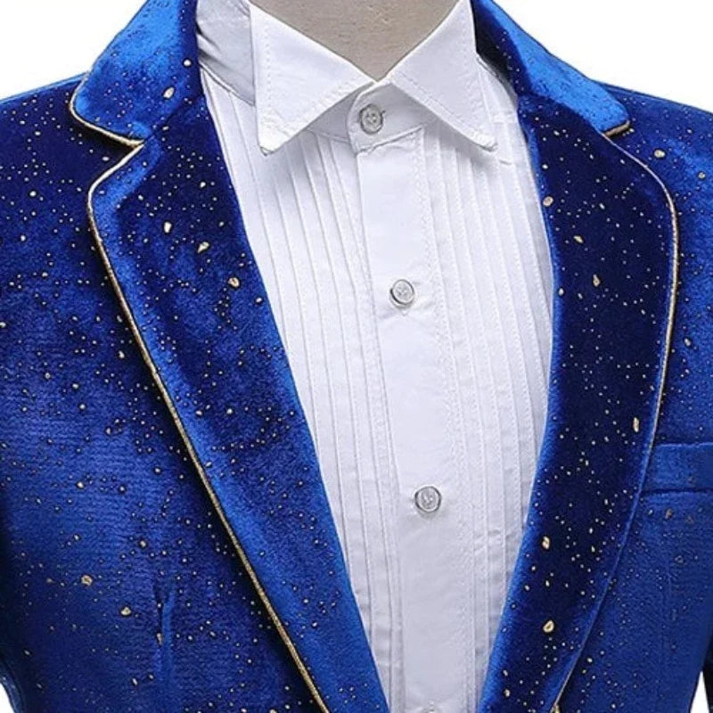 Kostüm für Herren mit goldenen Pailletten und Samt