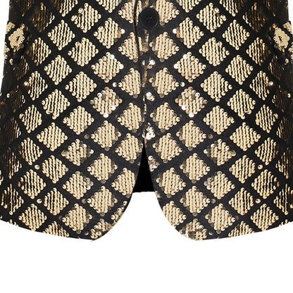 Herren Pailletten Kostüm Damier