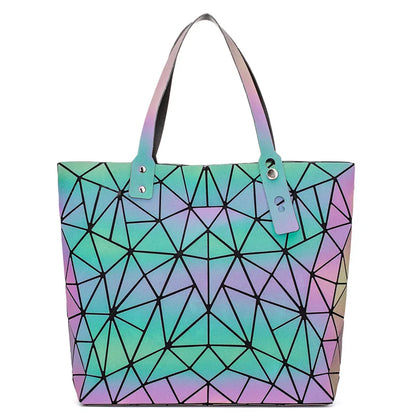 Silbernes Sac-Tote mit Mosaik-Design