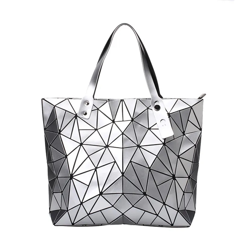 Silbernes Sac-Tote mit Mosaik-Design