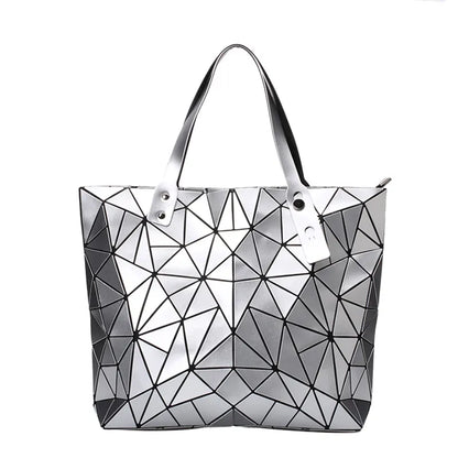 Silbernes Sac-Tote mit Mosaik-Design