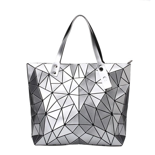 Silbernes Sac-Tote mit Mosaik-Design