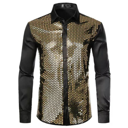 Herrenkleid mit goldenen Quadratischen Pailletten
