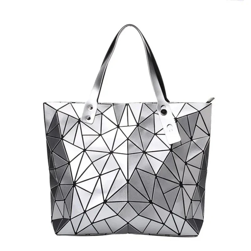 Silbernes Sac-Tote mit Mosaik-Design