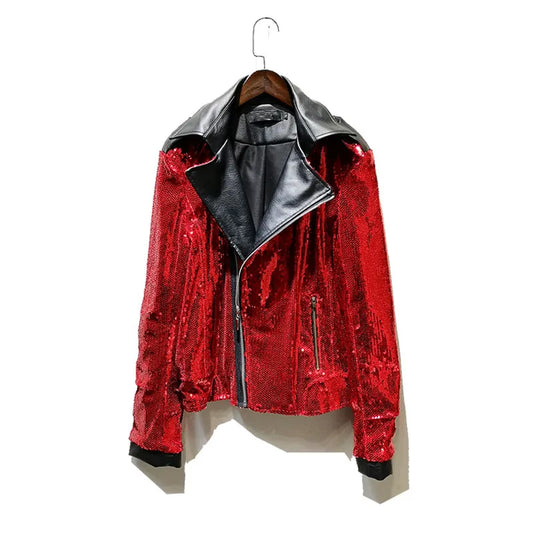 Moto-Männer-Paillettenjacke