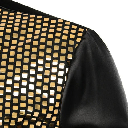 Herrenkleid mit goldenen Quadratischen Pailletten