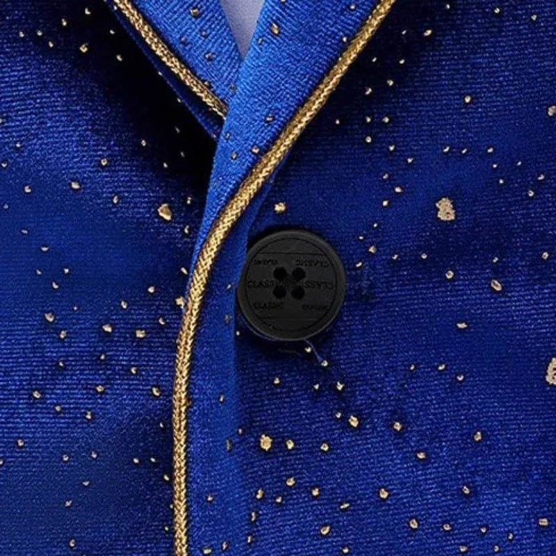 Kostüm für Herren mit goldenen Pailletten und Samt