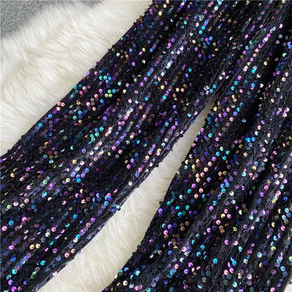 Pailletten-Jeans aus Samt