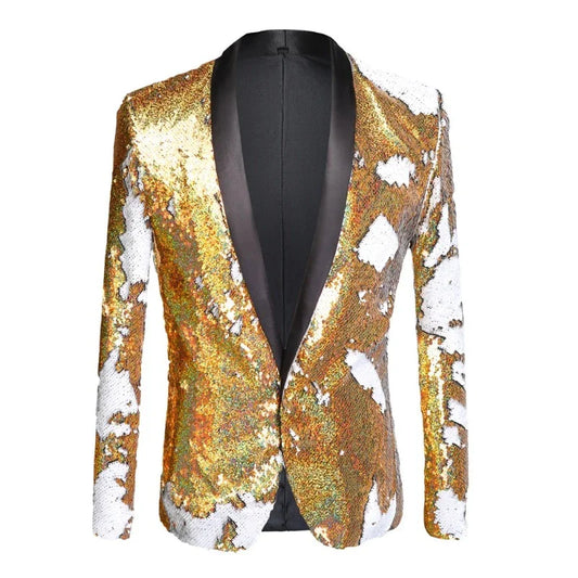 Anzugjacke mit Pailletten im zweifarbigen Design