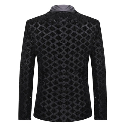 Herren Pailletten Kostüm Damier