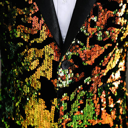 Herren-Paillettenanzugjacke in bunten Farben