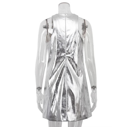 Silberne Kunstlederrobe