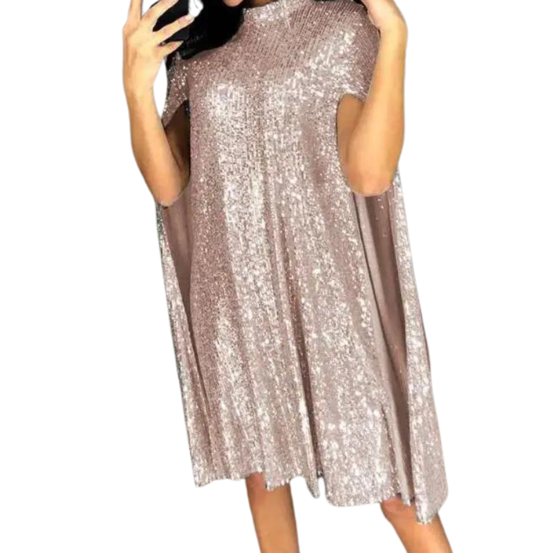Paillettenkleid mit offenen Ärmeln