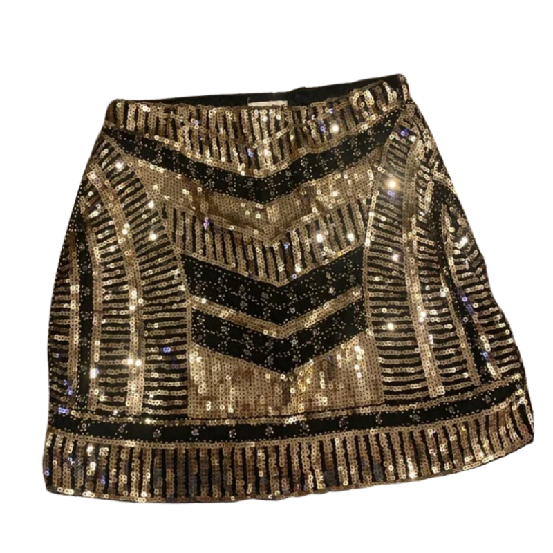 Goldene Paillettenrock