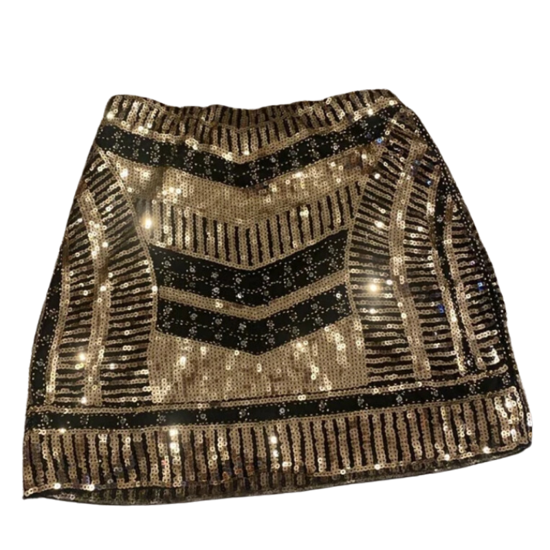 Goldene Paillettenrock