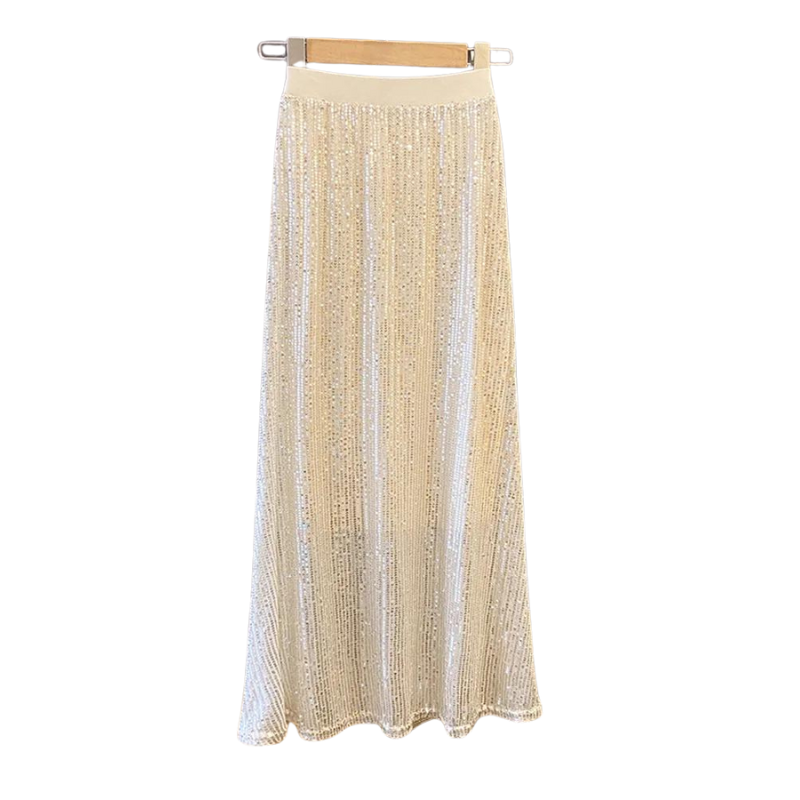 High-Waist Paillette Rock