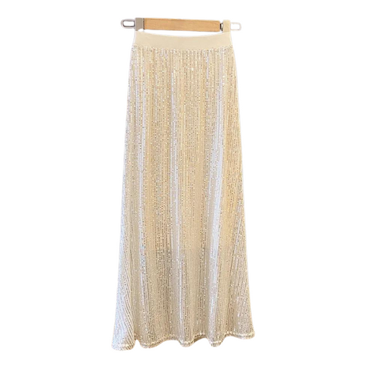 High-Waist Paillette Rock