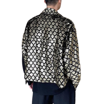 Herren Paillettenjacke Gold