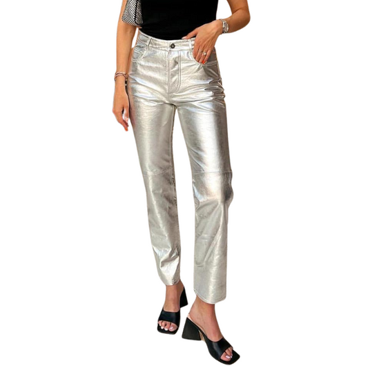 Silberne Damenhose