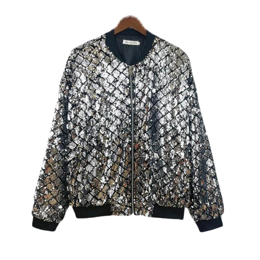 Herren Paillettenjacke Bomber