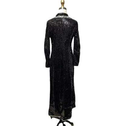Lange schwarze Paillettenkleid für Damen
