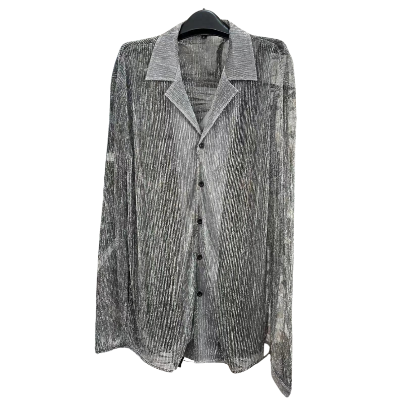 Transparente Pailletten Herren Hemd