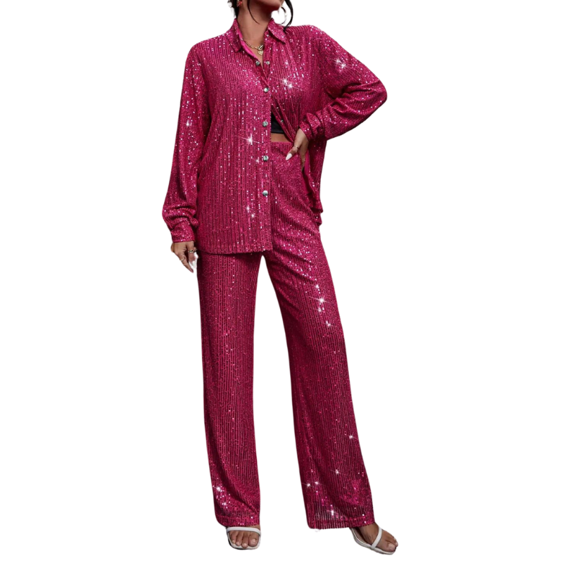 Hemd und Hose mit rosa Pailletten