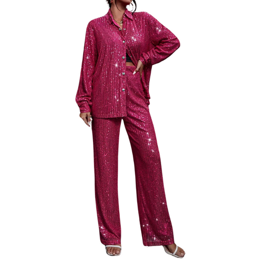 Hemd und Hose mit rosa Pailletten