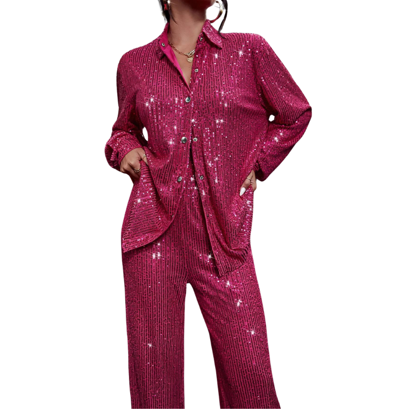 Hemd und Hose mit rosa Pailletten