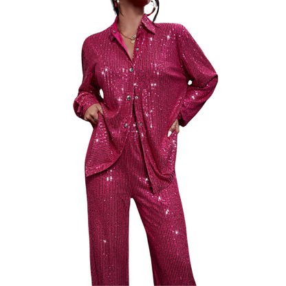 Hemd und Hose mit rosa Pailletten