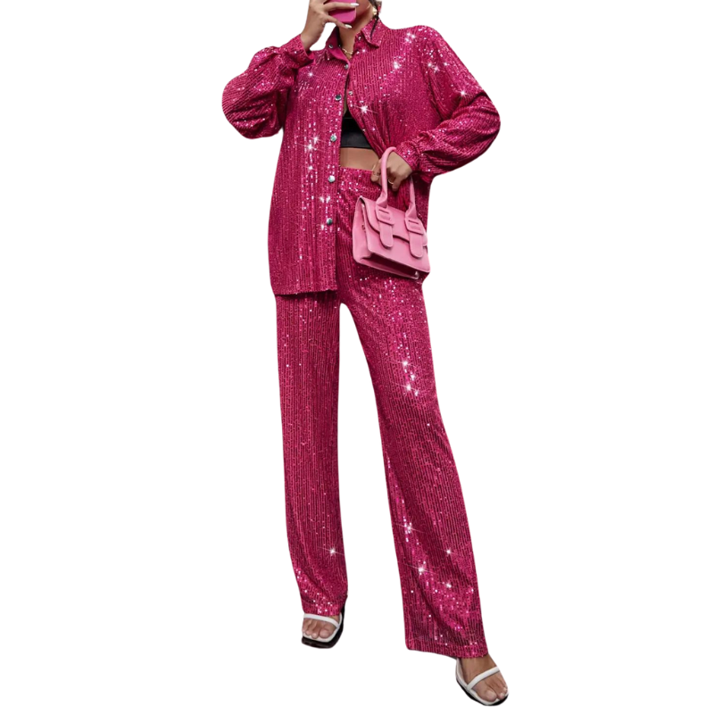 Hemd und Hose mit rosa Pailletten
