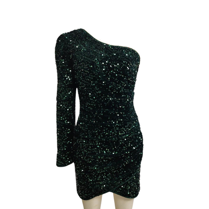 Pailletten-Kleid mit einem Ärmel