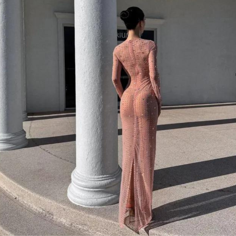 Transparent Strass-Kleid