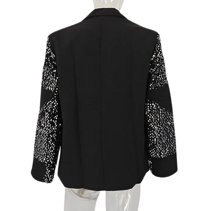 Anzugjacke in Schwarz mit Pailletten