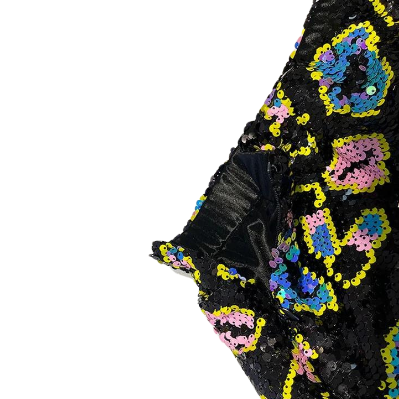 Paillettenrock mit Munddesign