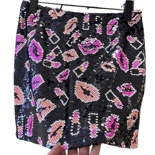 Paillettenrock mit Munddesign