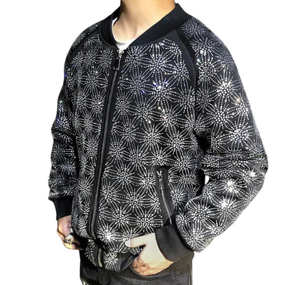 Bomber Noir Strass Herren