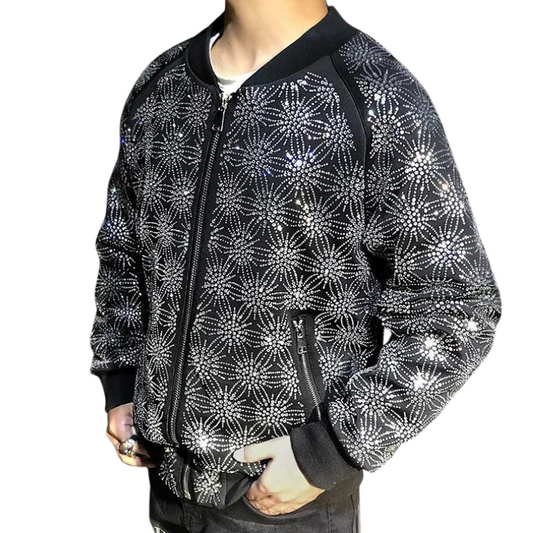 Bomber Noir Strass Herren