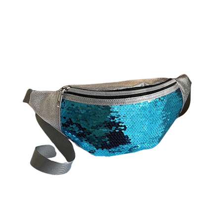 Schultertasche mit silbernen Pailletten