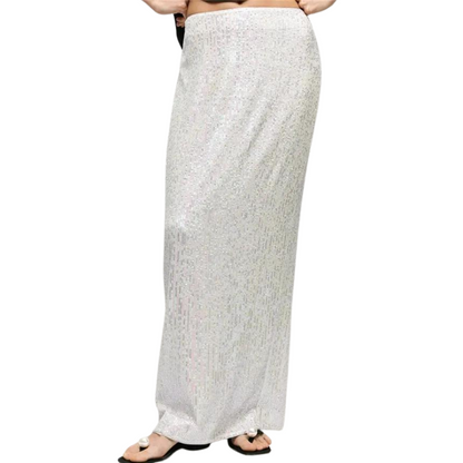 Abendrock mit Pailletten, Hohe Taille