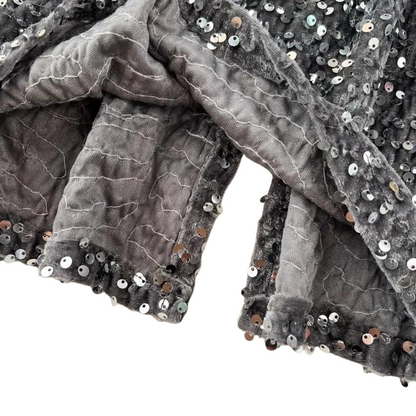High-Waist Paillette Rock aus Samt