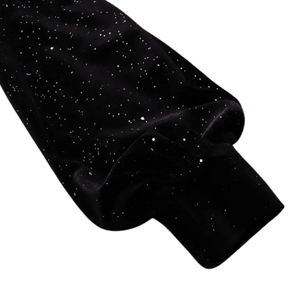 Schwarzes Samtkleid mit Pailletten