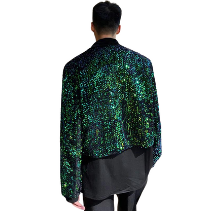 Herren Jacke mit Pailletten Grün