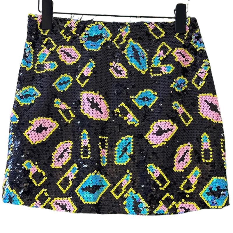 Paillettenrock mit Munddesign