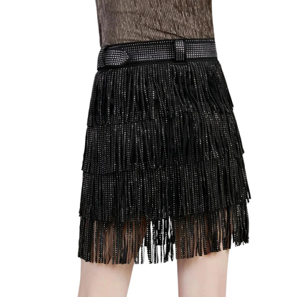 Rock und Bikini mit Fransen und Strass