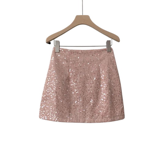 Mini Jupe Paillette Taille Haute