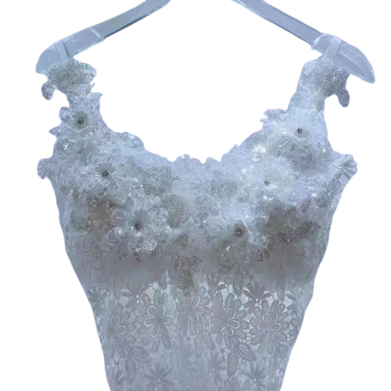 Top Crop Top mit Blumen und Pailletten